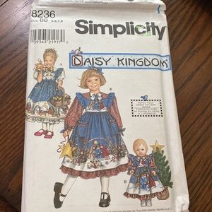 Simplicity 8336 Sewing pattern. Daisy Kingdom size BB 5,6,7,8